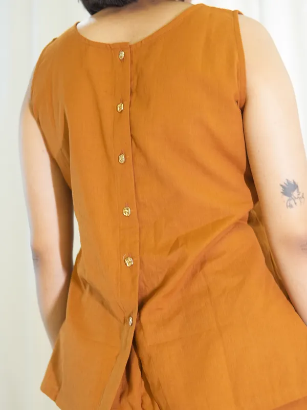 Brown_Back_Button_Top_For_Women