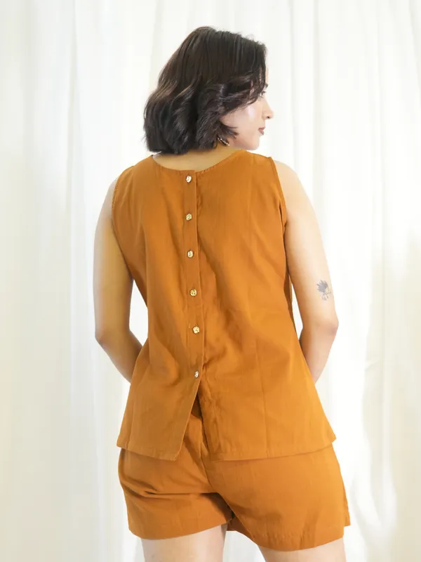 Brown_Back_Button_Top_For_Women