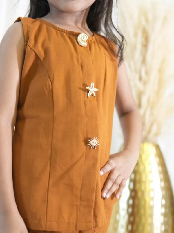 Brown_Buttoned_Top_For_Girl_Kids