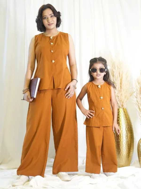 Brown_Front_Button_Coord_Set_For_Women