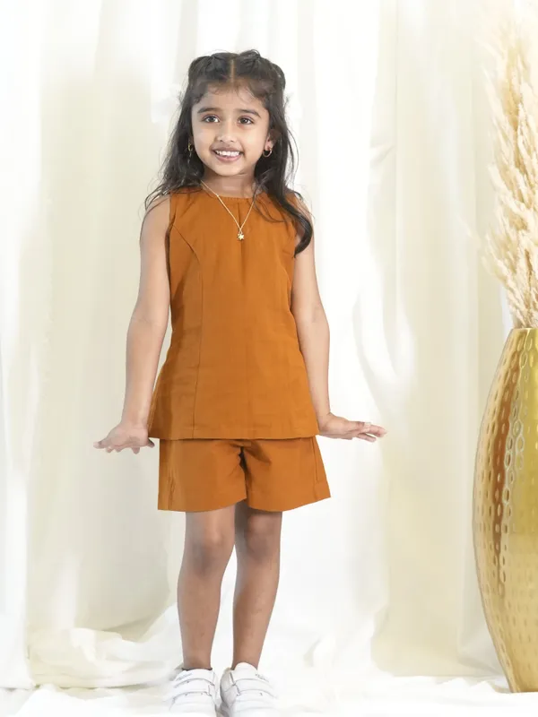 Brown_Short_Coord_Set_For_Girl_Kids