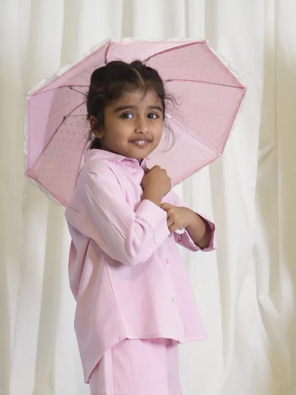 Pink_Linen_Cotton_Shirt_For_Girl_Kids