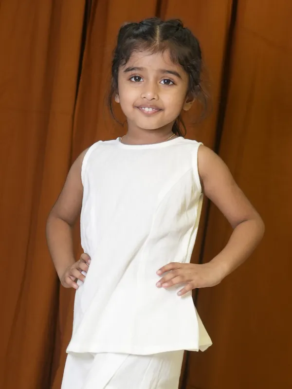 White_Back_Button_Top_For_Girl_Kids