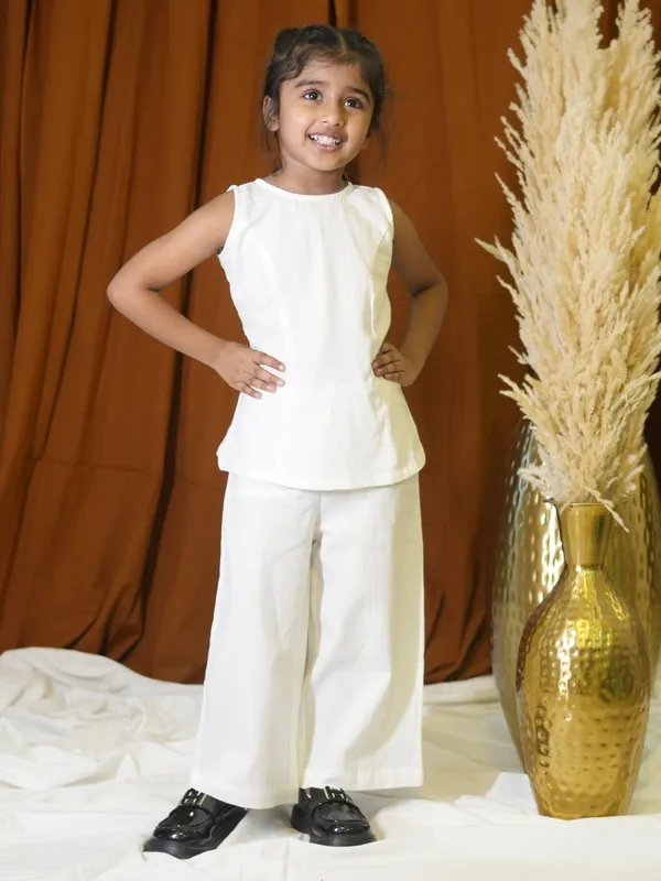 White_Back_Button_Coord_Set_For_Girl_Kids