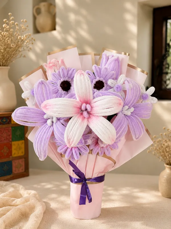 Fabric_Pastel_Floral_Artificial_Flower_Bouquet