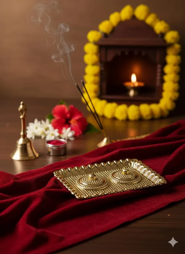 Brass_Festive_Embossed_Pooja_Thali_With_Twin_Katori