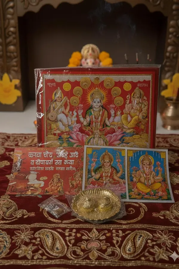 Diwali_Puja_Samagri_Kit_With_Photo_Frame_And_Thali