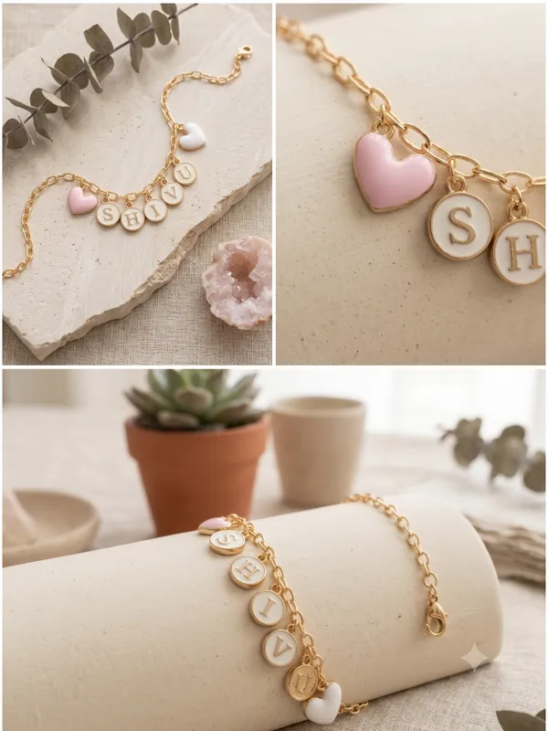 Golden_Alloy_Enamel_Charm_Personalized_Bracelet_For_Women