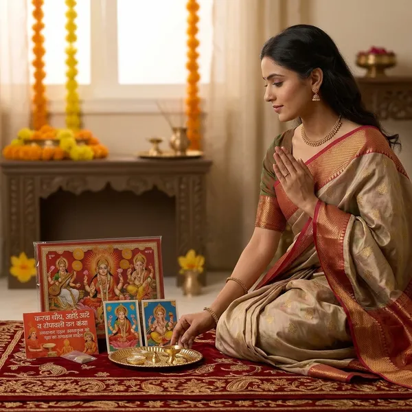 Diwali_Puja_Samagri_Kit_With_Photo_Frame_And_Thali