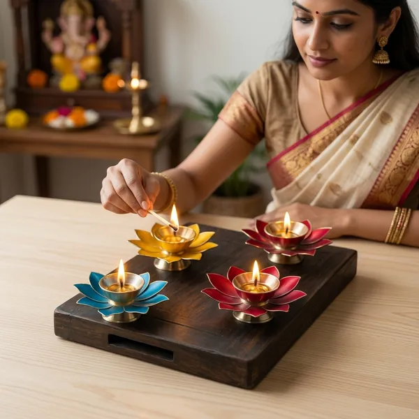 Brass_Lotus_Petal_Diya_Candle_Set
