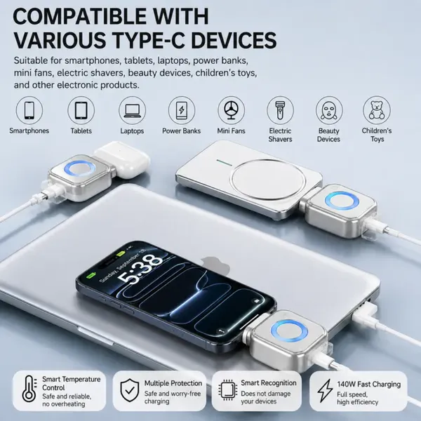 Auto_Disconnect_at_Full_Charge_AI_Smart_Recognition_140W_Fast_Charging_Dual_Chip_Physical_Disconnect_Separator_for_Phone,_Tablet,_Power_bank,_Earphones_etc.