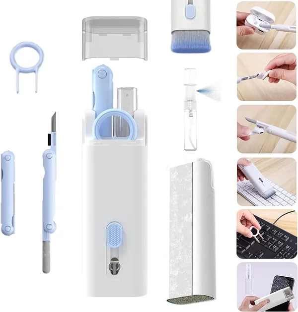 7_In_1_Electronic_Cleaner_Kit_Cleaning_Kit_For_Monitor_Keyboard_Airpods_Screen_Dust_Brush_Including_Soft_Sweep_Swipe_Airpod_Cleaner_Pen_Key_Puller_And_Spray_Bottle