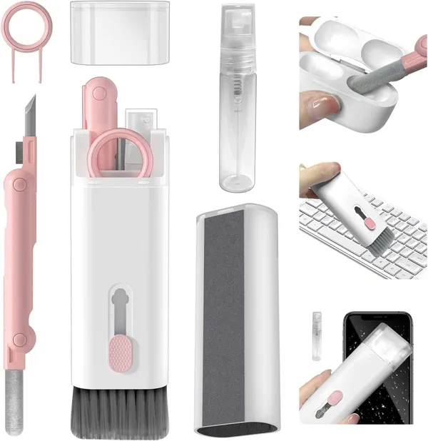 7_In_1_Electronic_Cleaner_Kit_Cleaning_Kit_For_Monitor_Keyboard_Airpods_Screen_Dust_Brush_Including_Soft_Sweep_Swipe_Airpod_Cleaner_Pen_Key_Puller_And_Spray_Bottle