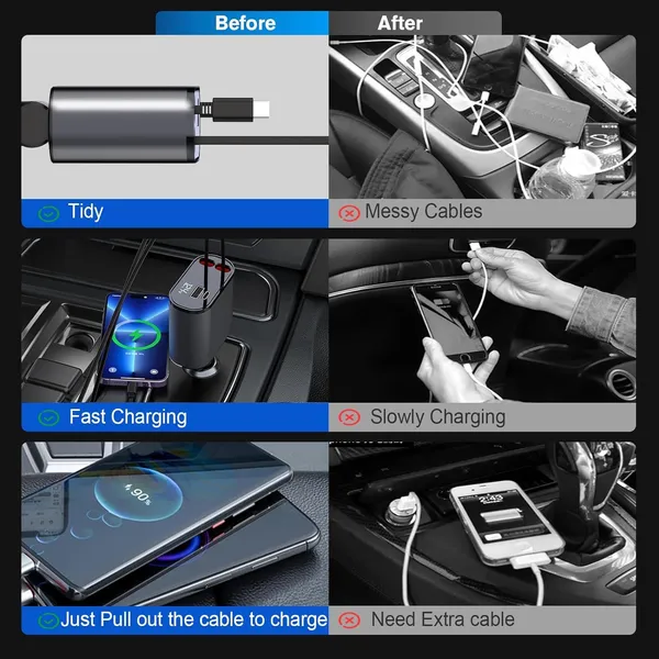 Retractable_Car_Charger_100W_Fast_Charging_4_In_1_Phone_Charger_Adapter_Retractable_Cables_2_Feet_For_Iphone_And_Type_C_Cigarette_Lighter_Adapter