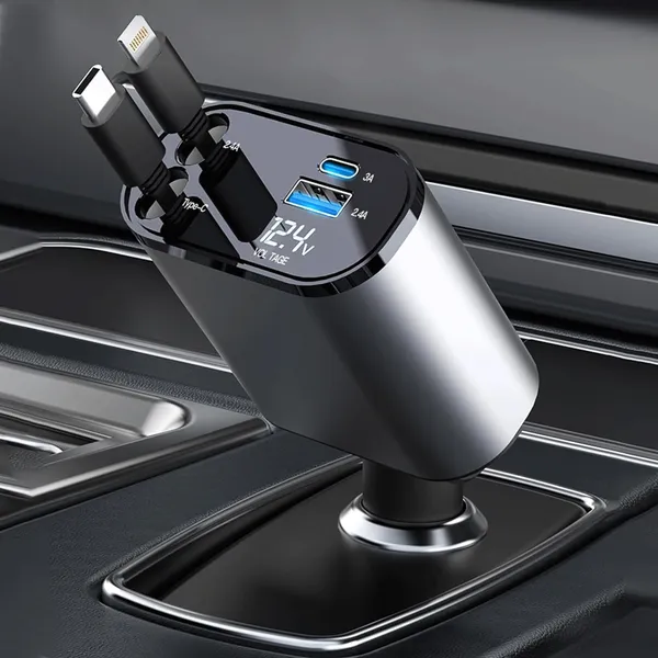 Retractable_Car_Charger_100W_Fast_Charging_4_In_1_Phone_Charger_Adapter_Retractable_Cables_2_Feet_For_Iphone_And_Type_C_Cigarette_Lighter_Adapter