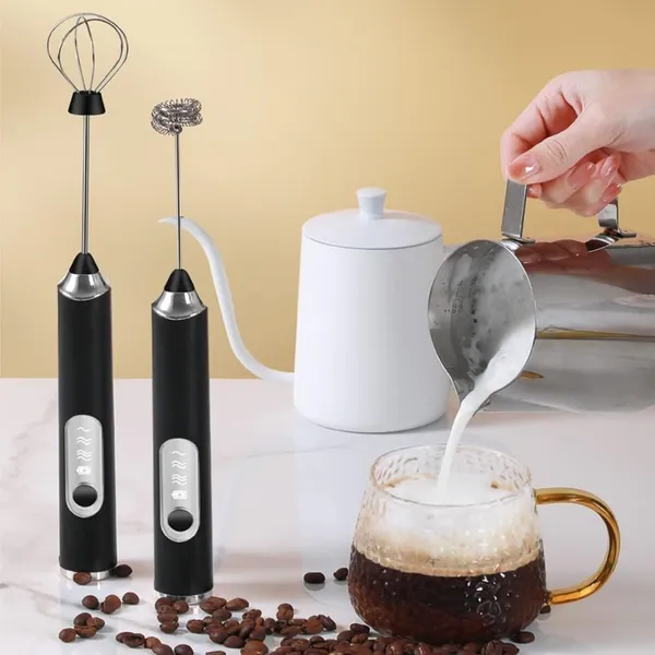 Product_Summary_Bindex_Rechargeable_Handheld_Milk_Frother_3_Speed_Electric_Foam_Maker_For_Coffee_With_2_Whisks_And_Coffee_Decoration_Tool_Coffee_Frother
