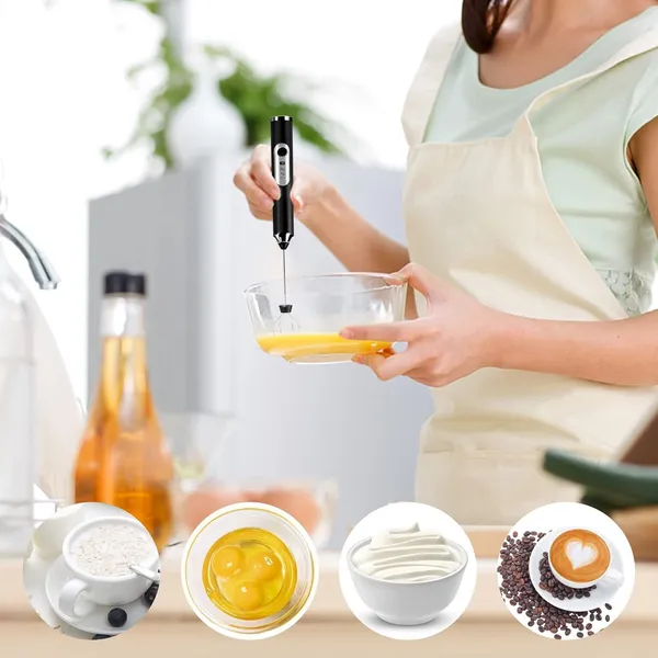 Product_Summary_Bindex_Rechargeable_Handheld_Milk_Frother_3_Speed_Electric_Foam_Maker_For_Coffee_With_2_Whisks_And_Coffee_Decoration_Tool_Coffee_Frother
