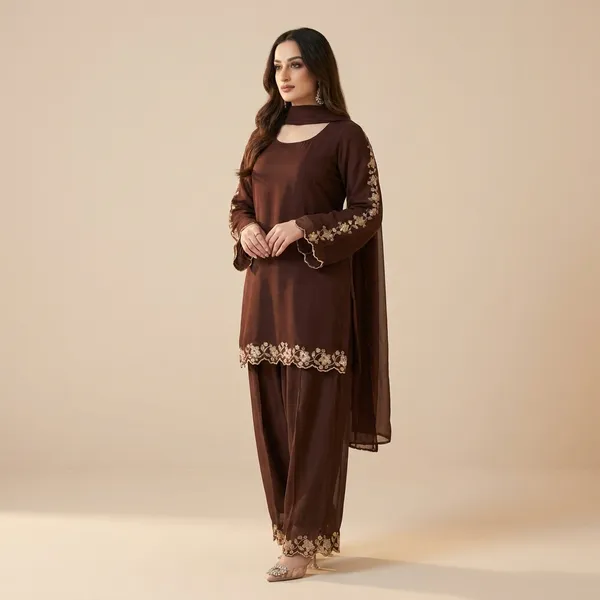 Brown_And_Mint_Green_Cotton_Pakistani_Suit_For_Women_Pack_Of_2