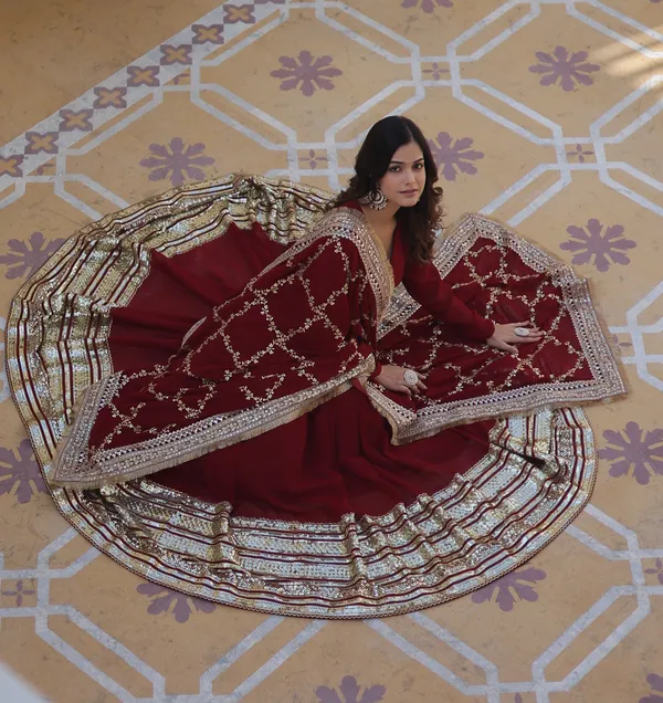 Maroon_Cotton_Anarkali_Suit_For_Women