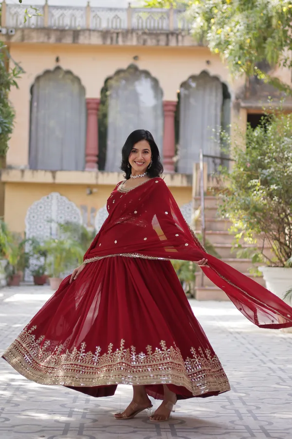 Maroon_Cotton_Anarkali_Suit_For_Women