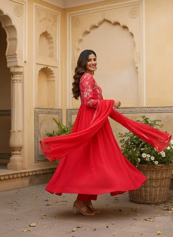 Heavy_Georgette_With_Digital_Printed_&_Embroidery_Lace_Gown