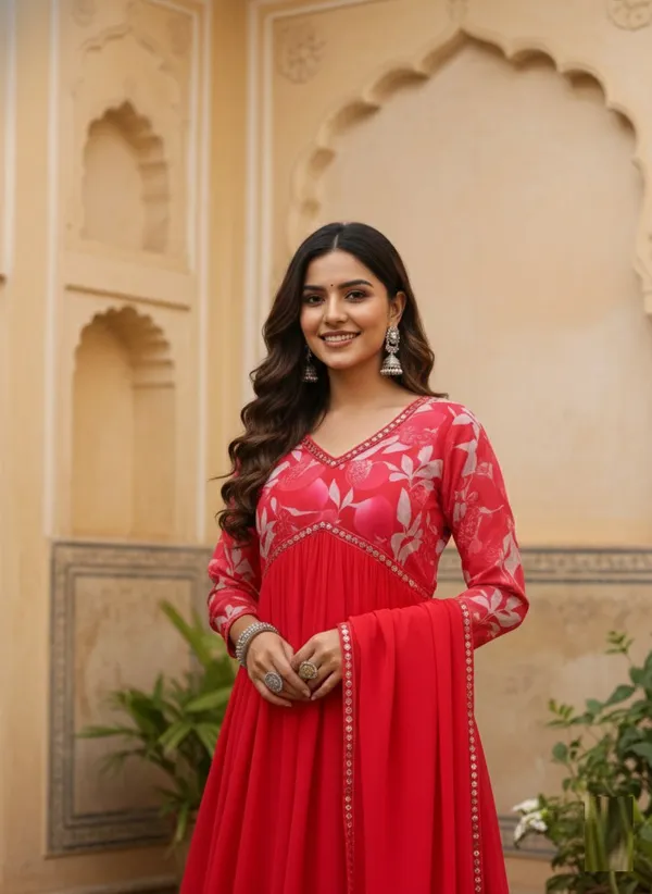 Heavy_Georgette_With_Digital_Printed_&_Embroidery_Lace_Gown