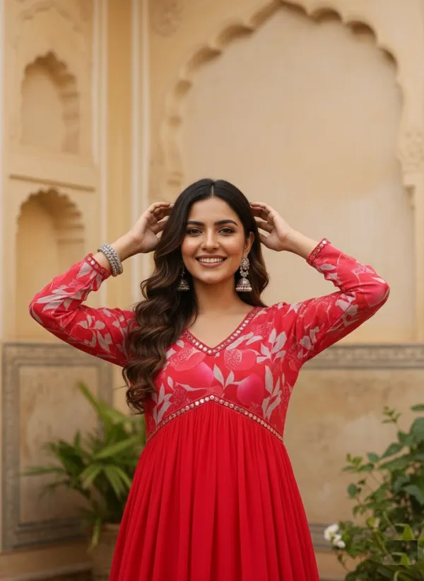 Heavy_Georgette_With_Digital_Printed_&_Embroidery_Lace_Gown
