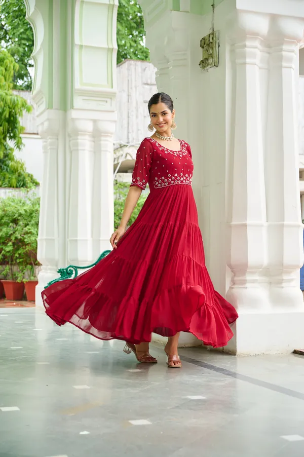 Red_Cotton_Anarkali_Gown_For_Women