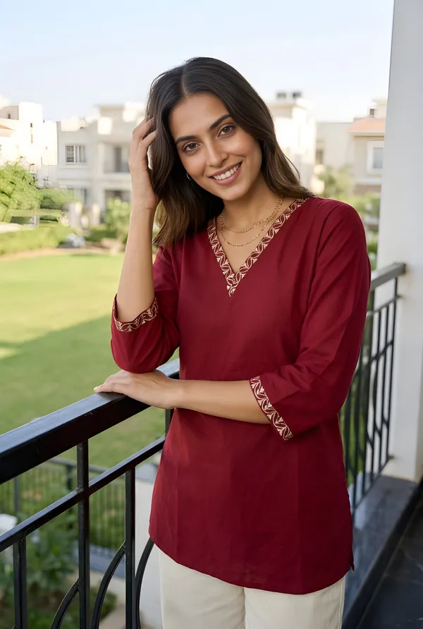Maroon_Embroidered_Roman_Silk_Fancy_Top