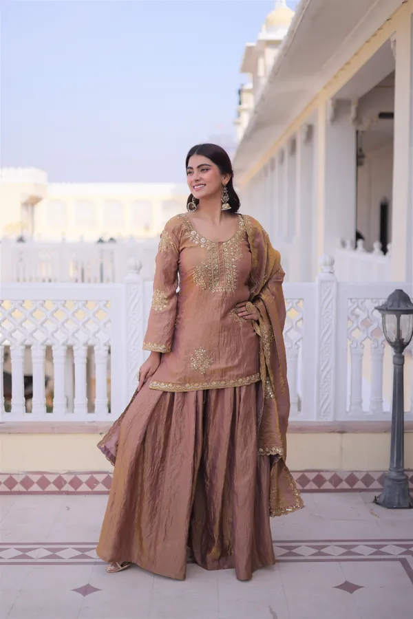 Premium_Fendi_Crush_Top_Sharara_Dupatta_Set_with_Zari_Sequins_Embroidery_Work.