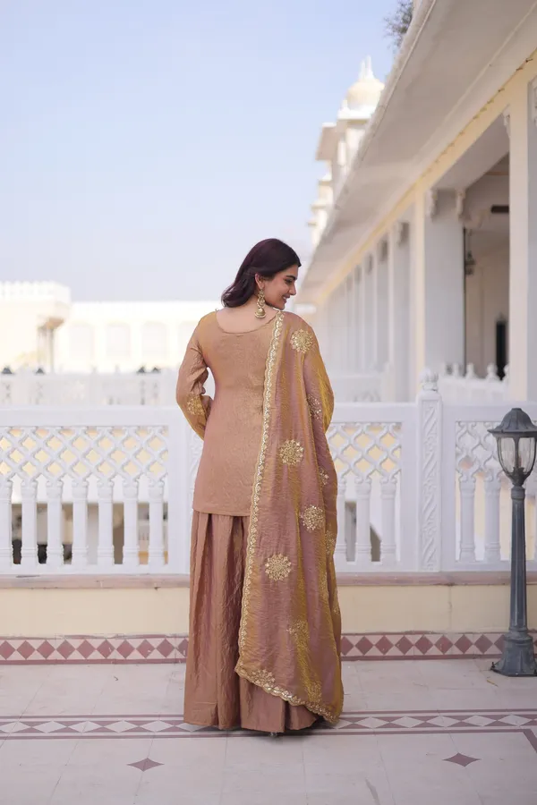 Premium_Fendi_Crush_Top_Sharara_Dupatta_Set_with_Zari_Sequins_Embroidery_Work.