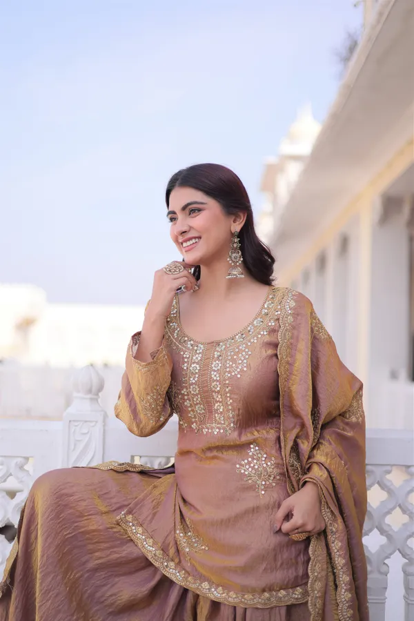 Premium_Fendi_Crush_Top_Sharara_Dupatta_Set_with_Zari_Sequins_Embroidery_Work.
