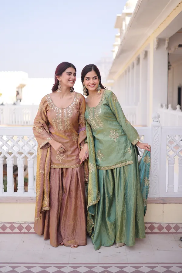 Premium_Fendi_Crush_Top_Sharara_Dupatta_Set_with_Zari_Sequins_Embroidery_Work.