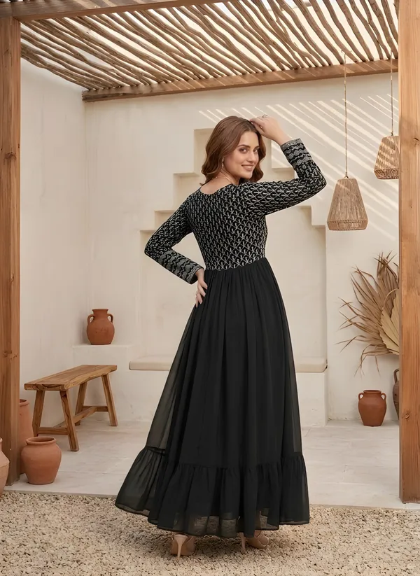 Woman_Black_Embroidered_Georgette_Anarkali_Gown