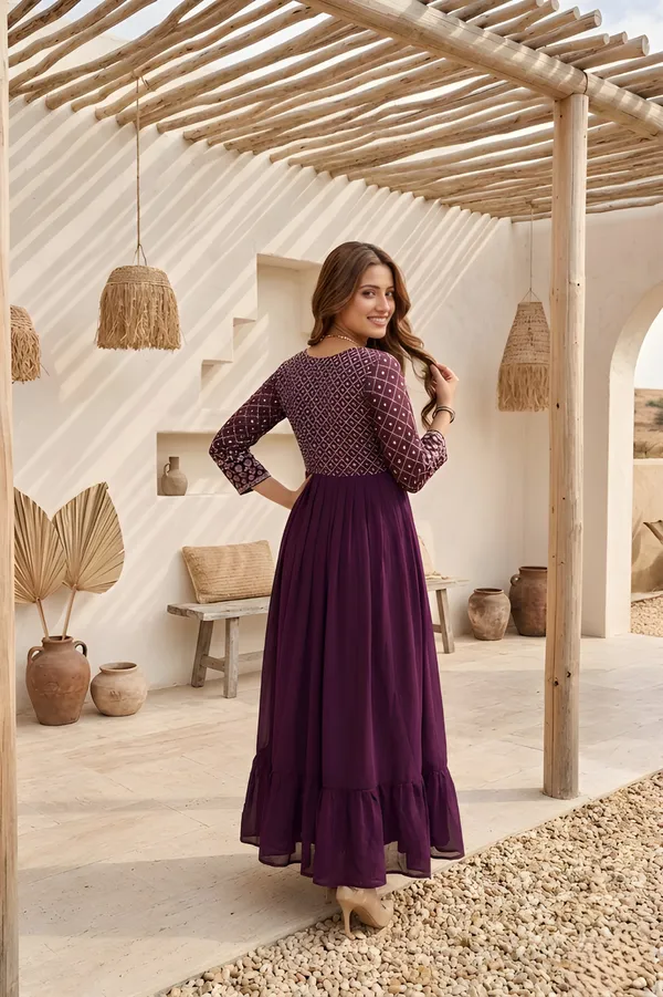 Woman_Wine_Embroidered_Georgette_Anarkali_Gown