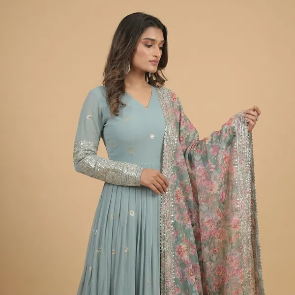 Sky_Blue_Cotton_Anarkali_Gown_For_Women