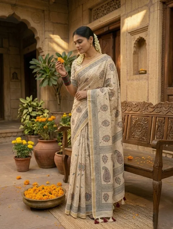 Beige_Linen_Premium_And_Elegant_Saree_For_Women
