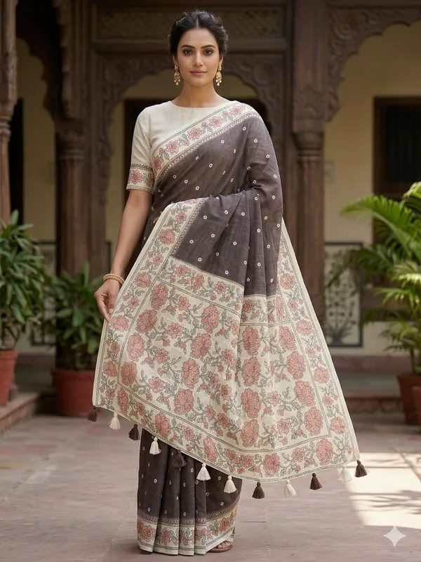 Grey_Pure_Linen_Premium_And_Elegant_Saree_For_Women