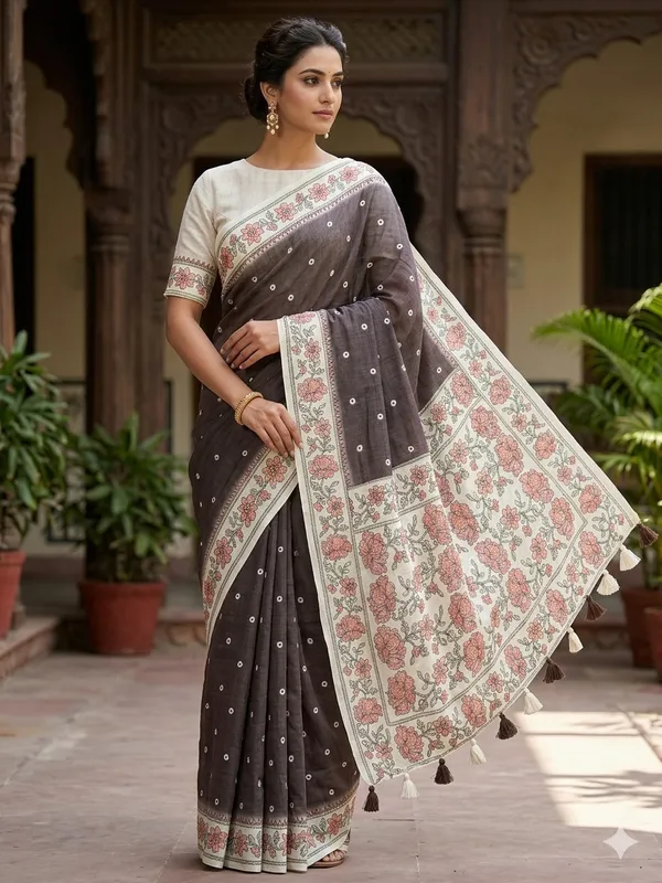 Grey_Pure_Linen_Premium_And_Elegant_Saree_For_Women