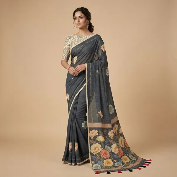 Grey_Pure_Linen_Premium_And_Elegant_Saree_For_Women
