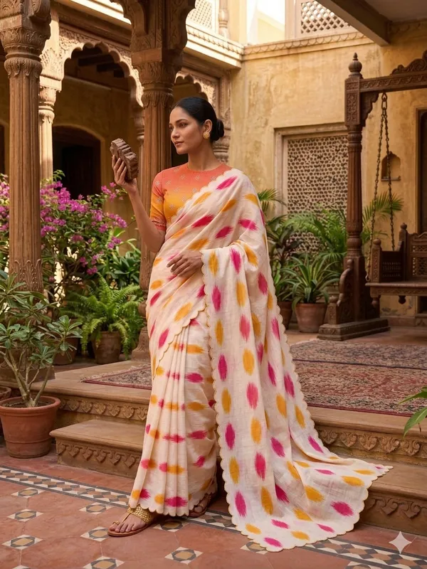 Multicolor_Pure_Linen_Premium_And_Elegant_Saree_For_Women