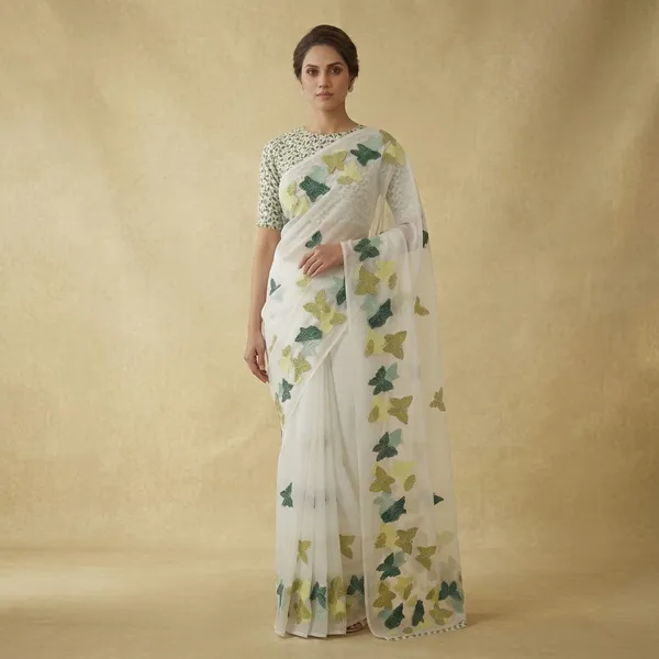 White_Georgette_Premium_And_Elegant_Saree_For_Women