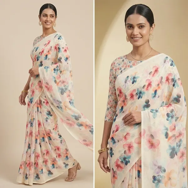 Cream_Georgette_Premium_And_Elegant_Saree_For_Women