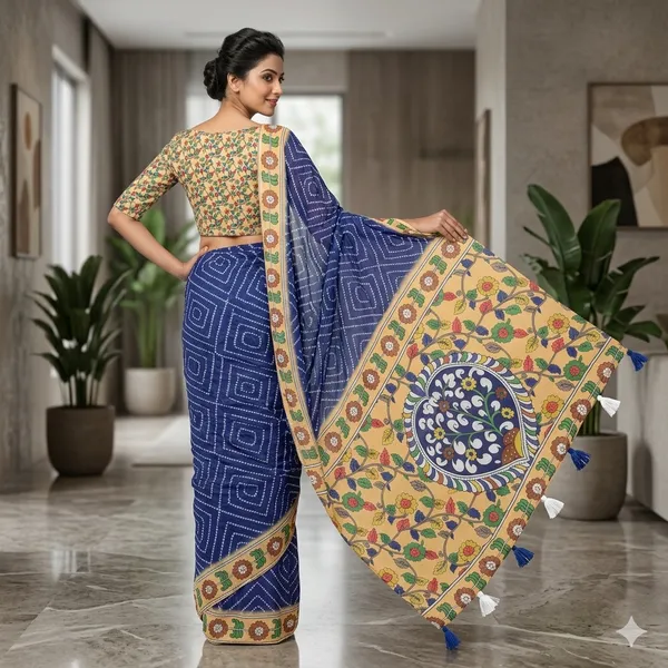 Blue_Pure_Linen_Premium_And_Elegant_Saree_For_Women