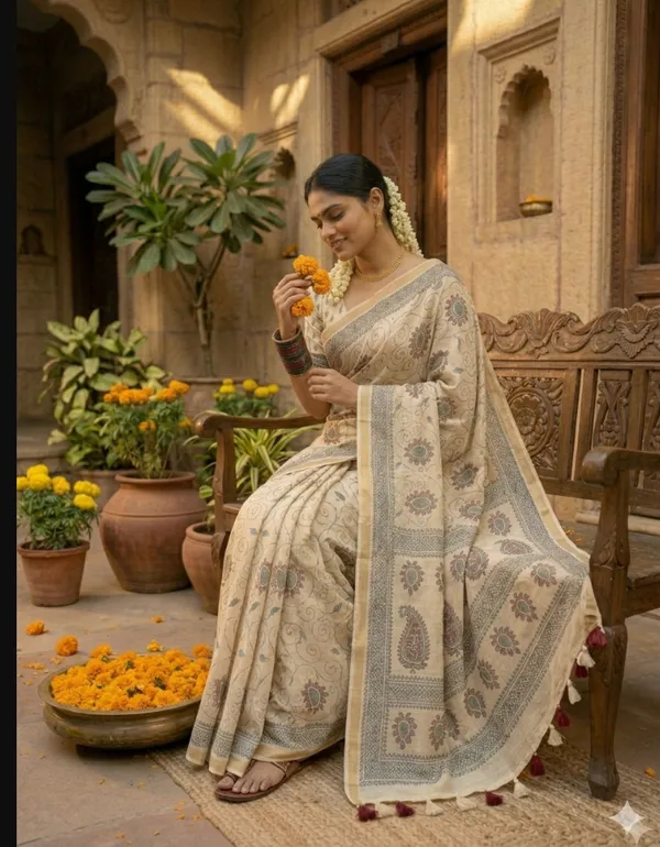 Beige_Linen_Premium_And_Elegant_Saree_For_Women