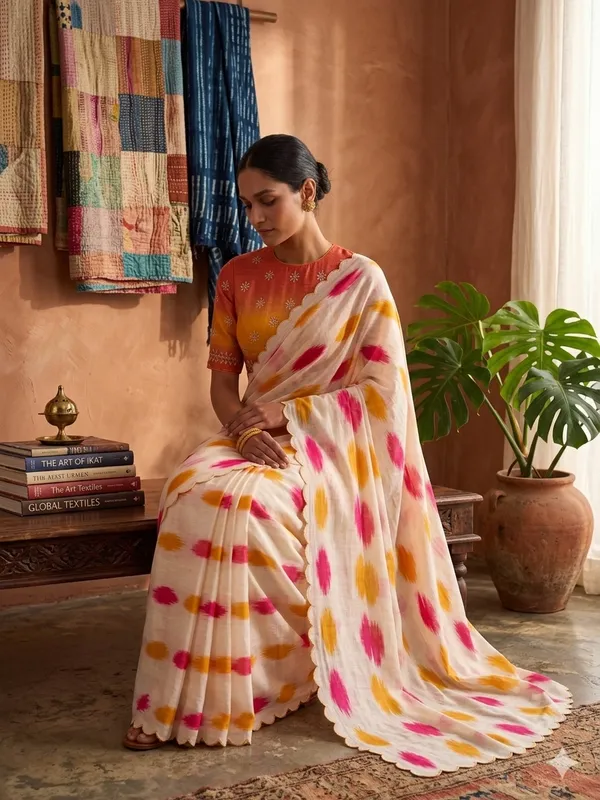 Multicolor_Pure_Linen_Premium_And_Elegant_Saree_For_Women