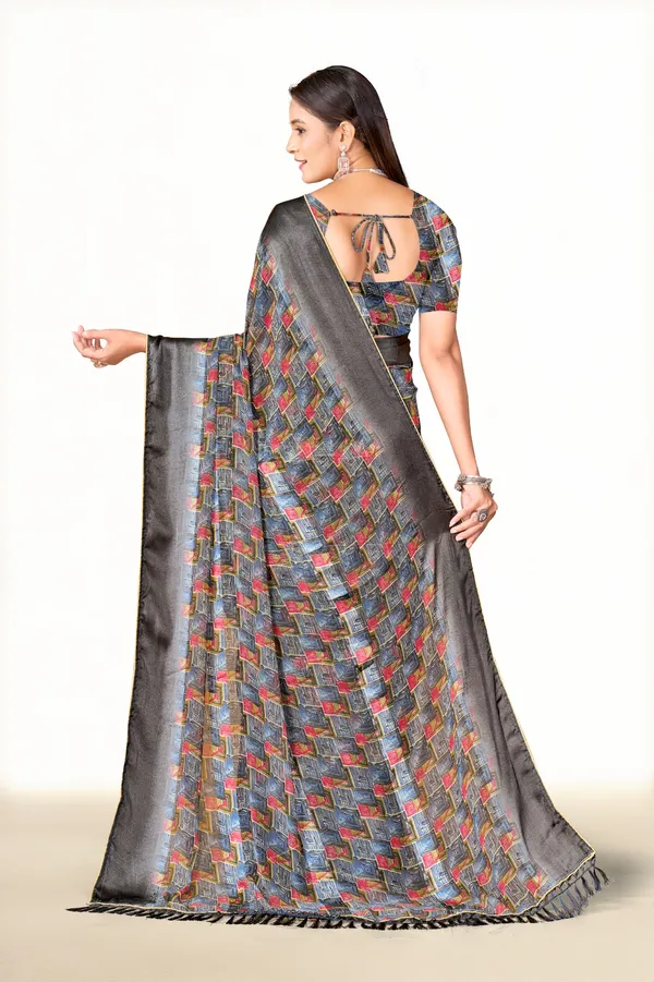 Grey_Printed_Silk_Saree_With_Colorful_Geometric_Pattern_And_Border