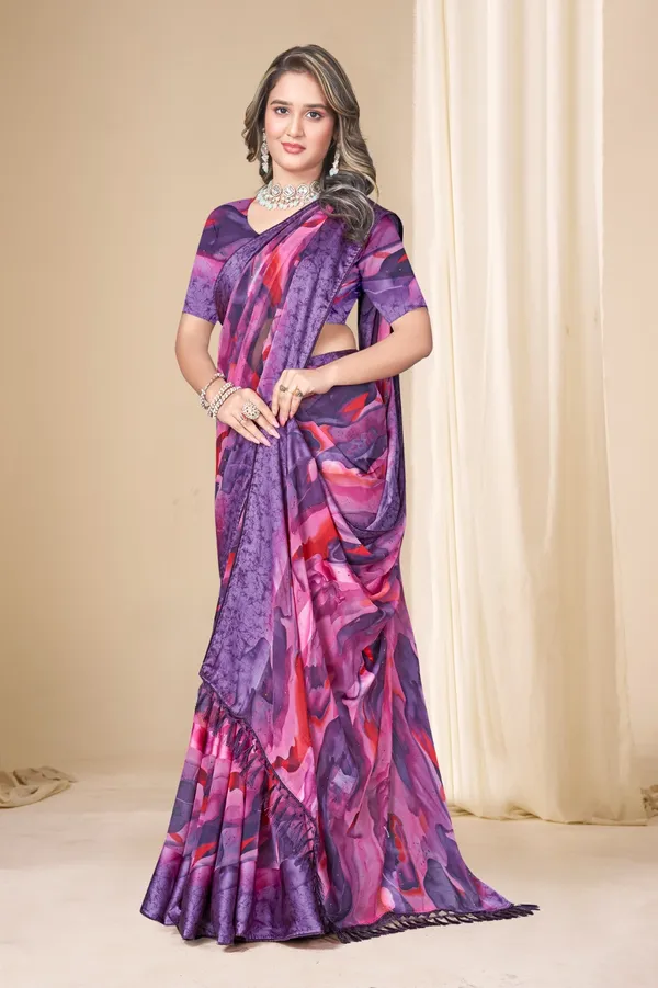 Purple_And_Pink_Abstract_Print_Saree_With_Blouse