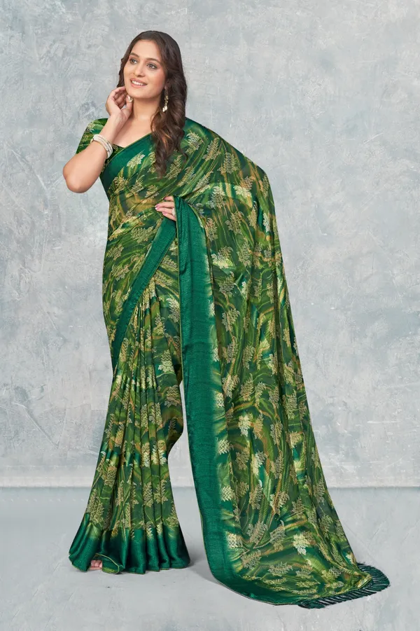 Green_Banarasi_Silk_Saree_With_Golden_Floral_Weaving