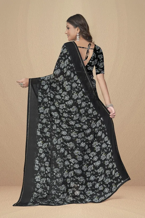 Black_Floral_Print_Saree_With_Blouse